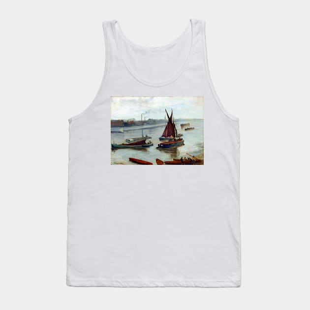 James McNeil Whistler Grey and Silver, Old Battersea Reach Tank Top by pdpress